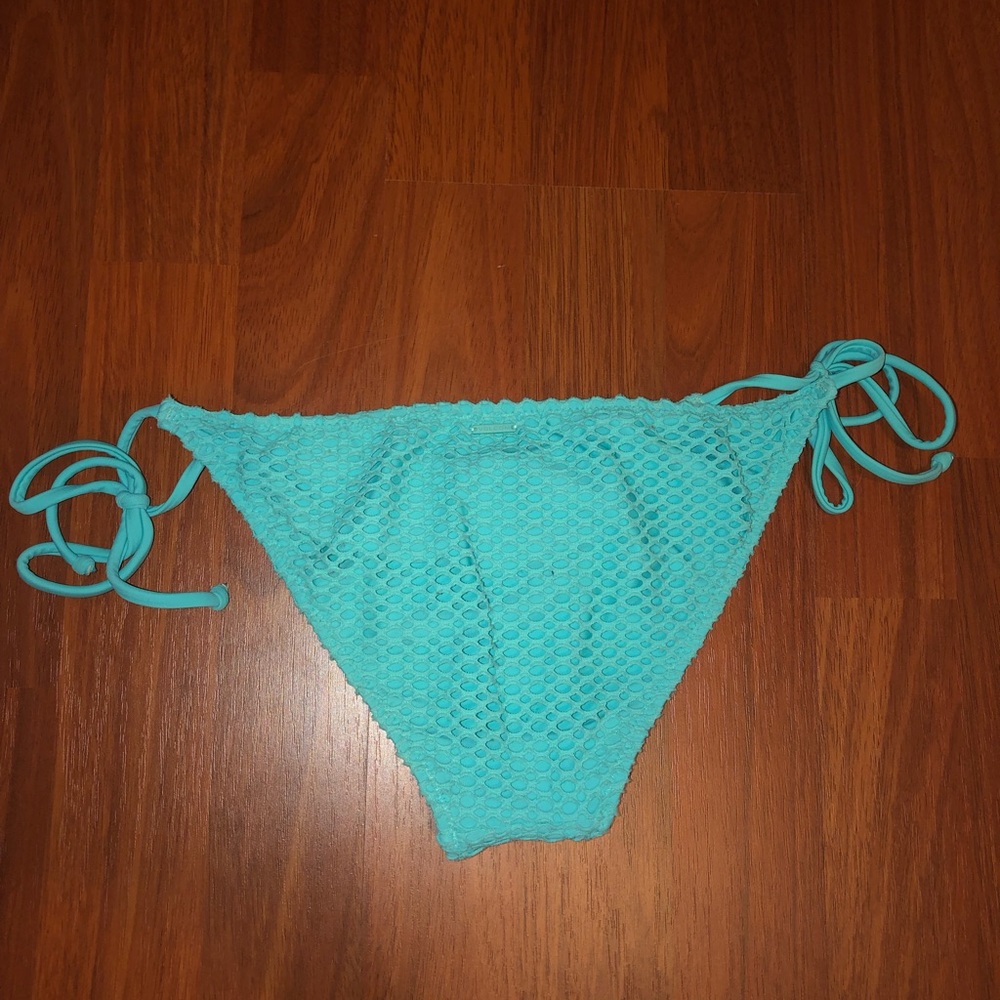 Volcom bikini bottom teal net mesh